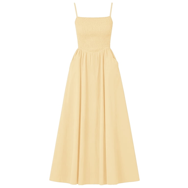 smocked bodice midi dress Nia the Brand | Chandler no fuss needed Palmer Smocked Bodice Midi Dress