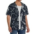 thumbnail image 4 of Gaeub Anchor and Lighthouse Men's Lapel Short Sleeve Shirt, Relaxed Fit Shirt, Soft and Breathable for Outdoors Party Travel - X-Large, 4 of 7