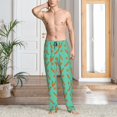 thumbnail image 5 of Mens Pajama Pants - Soft Sleep & Lounge Pants for Men, Carrot Pattern cyan Cuteness Casual PJ Bottoms Pants with Pockets, 5 of 5