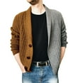 thumbnail image 1 of TIHLMK Sweaters for Men Men's Color Block Knitted Jacket Single Breasted Long Sleeve Sweater, 1 of 2