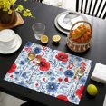 thumbnail image 4 of Pioneer Flower Floral Print Pattern Summer Placemats Table Placemats Set Of 4-Linen Kitchen Washable Placemats Table Mats 12x18 Inch Non-Slip Heat Resistant, 4 of 5