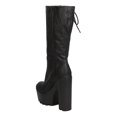 thumbnail image 3 of Women Leatherette Block Heel Boot - Cosplay, Costume, Sexy - Lace Up Boot - GC92 By Wild Diva, 3 of 6