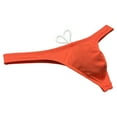 thumbnail image 2 of Botmois Men's Swim Briefs with Lining Mini Bikini Trunks Drawstring Thongs Swimwear Soft Breathable G-Strings Quick-dry Tangas Underwear Orange M, 2 of 4