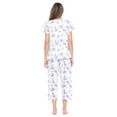 thumbnail image 4 of Casual Nights Women's Short Sleeve Embroidered Floral Capri Pajama Set, 4 of 5