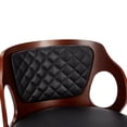 thumbnail image 5 of VECELO Bar Stools Set of 4, Mid-Century Modern Adjustable Swivel Barstools with PU Leather Upholstery Walnut Bentwood Back & Footrest, Black, 5 of 8