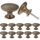 thumbnail image 1 of 12-pack vintage chic antique brass knobs for kitchen cabinet doors round 30mm, 1 of 5