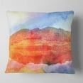 thumbnail image 2 of Designart Red Retro Island Watercolor - Landscape Painting Throw Pillow - 16x16, 2 of 5