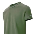 thumbnail image 5 of LEKWK Mens Athletic T Shirt Reflective Sleeve Crewneck Lightweight Tops Short Sleeve Breathable Quick Dry Tees Detail Gym Running Training Tees Green M, 5 of 5