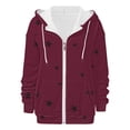 thumbnail image 5 of Bovemsi Sweatshirt for Women Autumn And Winter Zipper Loose Star Pattern Zip Up Hoodie, 5 of 7