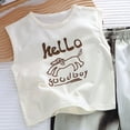 thumbnail image 4 of KPOPLK Kids Boy Pajamas Set Summer Baby Boy Letter Print Tank Top Pjs Shorts Sleepwear Clothes for 1-14 Years Size 12-18 Months, 4 of 4