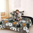 thumbnail image 4 of Catabedysis Night Camping Full Size Comforter Sets,Cute Moon Stars Bedding Comforter Set For Boys,Grey,Black Reversible,3 Pieces,1 Comforter and 2 Pillowcases, 4 of 7