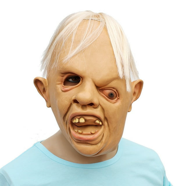 Máscara de látex que parodia cara aterradora y perdida para Halloween