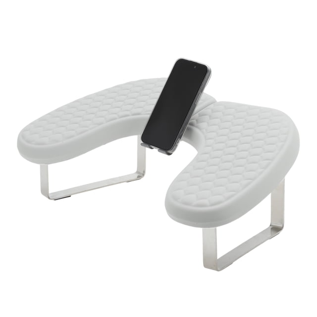 Reposamanos de Uñas Unique Bargains con Soporte para Teléfono Móvil Manicura Reposamanos para Técnicos de Uñas con Base Estable Gris