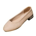 thumbnail image 2 of SYMOID Womens Beige Flock Low Heel Slip on Flats - Round Toe Block Heel with Metal Decor, Comfortable Soft Padded interior for Daily Office Casual Wear (Us 5.5-10.5),Size 41, 2 of 8