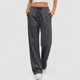 thumbnail image 6 of Iyufng Womens Lounge Pants with Pockets Drawstring Waist Soft Casual Loose Wide Leg Pants for Women, 6 of 6