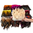 thumbnail image 2 of 1M 2M 5M 10Meter Flecos de plumas de gallo naturales para manualidades, plumas de 15-20cm Para manualidades, cintas con flecos para faldas, ropa de fiesta, 2 of 5