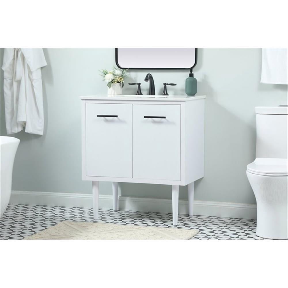 Elegant Kitchen and Bath 30 inch Single bathroom vanity in white