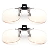 Blue Light Blocking Clip-on/Flip-up Computer Glasses Video Gaming Glasses Rimless Prevents Eye Strain and Fatigue From Computer,Tablet, Phone Screens | Easy Fits on Rx Frames-2 Packs