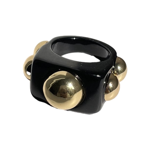 Qarigey Anillo de dedo de regalo único para mujer - Regalo para cualquier ocasión Anillos de moda de oro Accesorios Anillos de mujer Ropa, zapatos y accesorios Miscelánea negro