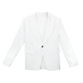 thumbnail image 3 of Cethrio Girls Blazer Jackets, School Uniform Lapel Long Sleeve Buttons Fall Outerwear White Size 5T, 3 of 4