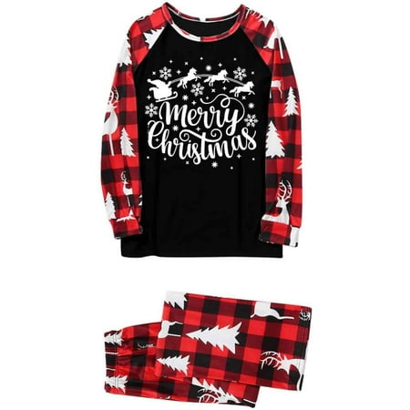 

Leutsin Matching Family Christmas Pajamas Set Christmas Pjs For Family Set Red Plaid Top And Long Pants Sleepwear Sets