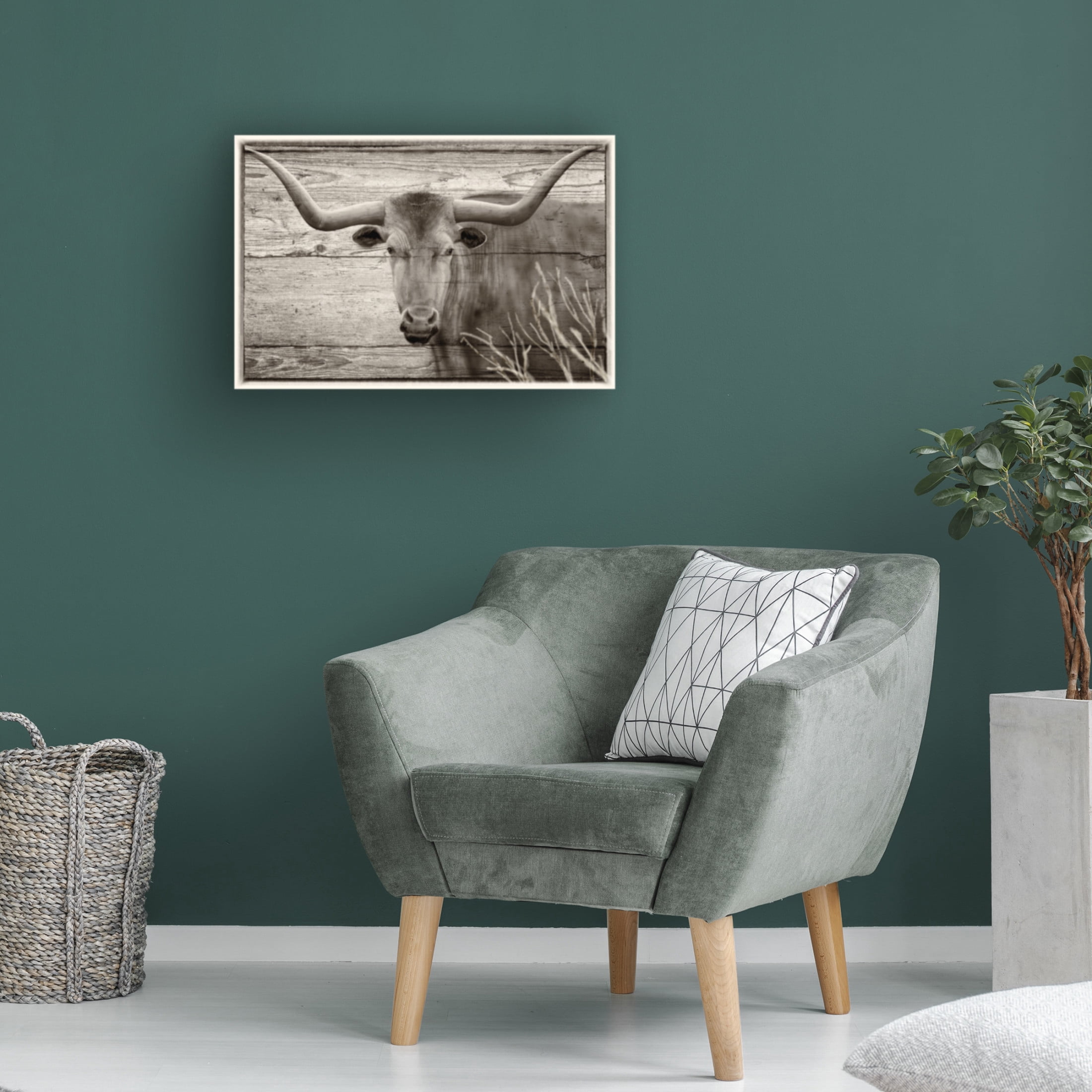 Canvas Wall Art - Gordon Semmens 'Woodgrain Antiques 2' Wall Art for Living Room, Bedroom, or Office Décor by Trademark Fine Art - 32 x 22 Inches