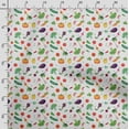 thumbnail image 3 of Soimoi Veggies Printed, Cotton Satin Spandex, Sewing Fabric by The Yard 54 Inch Wide, Decorative Fabric for Dresses and Home Accents, White, 3 of 5