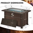 thumbnail image 3 of Homrest 50" L Propane Pit Firetable,50,000 BTU Auto-Ignition Gas Fire Table with Glass Wind Guard and 2 Hidden Side Hooks, Dark Brown, 3 of 7