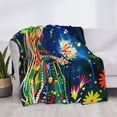 thumbnail image 4 of Throw Blanket for Couch Sofa and Bed, Colorful Floral Forest Fairy Soft Plush Throw Blanket, Fuzzy Cuteness Comfy Warm Washable Flannel Blanket Throws for All Season, 4 of 8