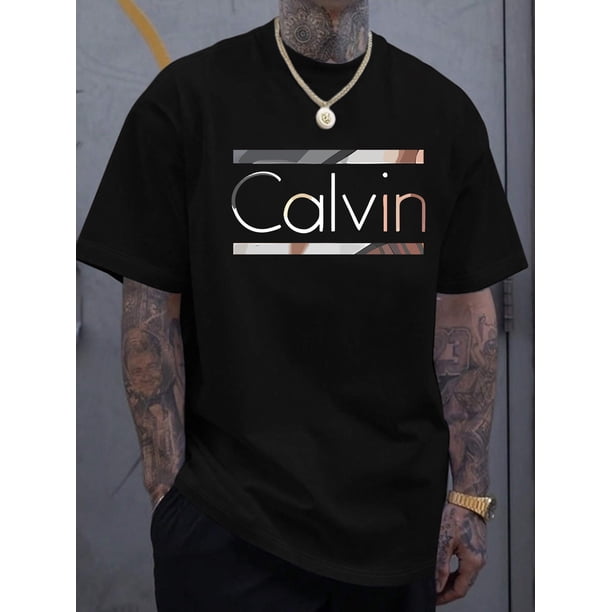 Men's New Fashion Letter Design Print Casual Short Sleeve Summer Cool, Stylish Versatile Comfortable Men's Shorts, Casual Sporty Tee, Summer Gifts