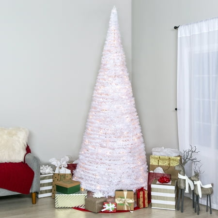 Setting Up A Christmas Tree Best Choice Products 7.5ft Pre-Lit Pull-Up Pop-Up Artificial Christmas Tree Holiday Decoration with 450 Warm White Lights, Metal Stand, Minimal Assembly, White ()