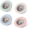 thumbnail image 1 of 4 coladores de silicona para fregadero de cocina, tapón colector de drenaje para fregadero, rosa, azul, verde y beige. Sincero Hogar, 1 of 7