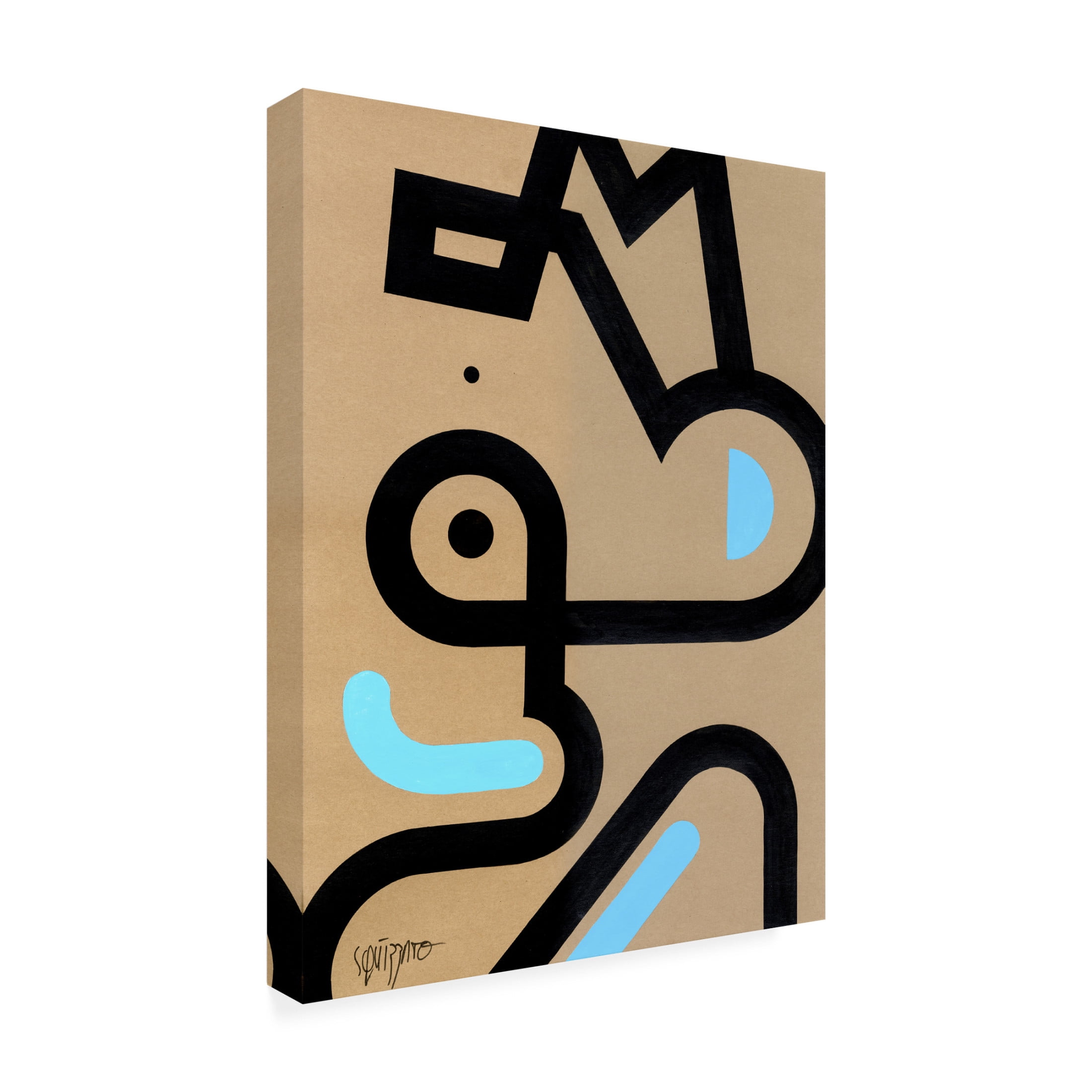 Canvas Wall Art - Antony Squizzato 'Borderface 2' Wall Art for Living Room, Bedroom, or Office Décor by Trademark Fine Art - 35 x 47 Inches