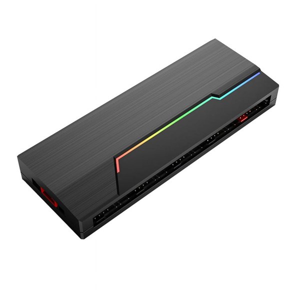 Contrôleur 10argb Double Contrôleur Sans Fil 10 Bits Peut Synchroniser Contrôle de Température PWM avec Hub Shenguang Dix Ports, 1 x thermostat PWM Ordinateur 1 x Télécommande, Noir