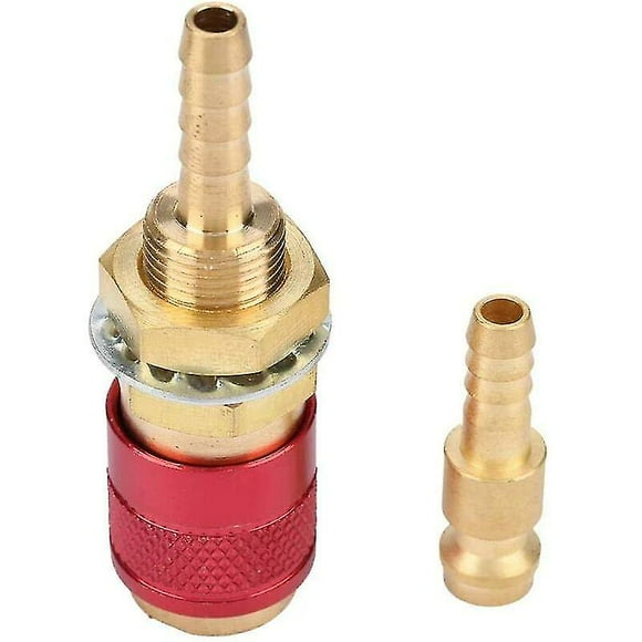 Auspicious-m6 Gas And Water Quick Connector Water And Gas Cooled Adapter For Torch Fitting Welder Torch Fitting(red)