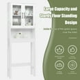 thumbnail image 6 of Costway Over the Toilet Storage Cabinet Bathroom Space Saver w/Tempered Glass Door White, 6 of 12