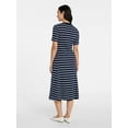 thumbnail image 6 of Time and Tru Women's Seamed Cotton Midi Dress, Sizes XS-XXXL, 6 of 7