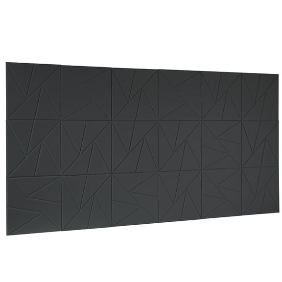 KFFKFF Set of 18 Acoustic Panels with Stick-On Backing, Measuring 11.8 x 11.8 x 0.4 inches, Sound Dampening Foam Panels, Made from Dense Polyester Fiber, Ideal for Homes, Studios, Offices, Theaters
