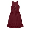thumbnail image 4 of Zpzdpjkx Womens V-Neck Sleeveless Cotton Linen Dress with Irregular Ruffle Hem Casual High-Low A-Line Summer Dresses for Women, 4 of 7