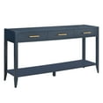 thumbnail image 5 of EUROCO 60" Long Console Table,Wood Sofa Table for Entryway with 3 Drawers,Vertical Stripe Drawers and Open Shelf for Living Room Hallway Foyer Office,Navy Blue, 5 of 7