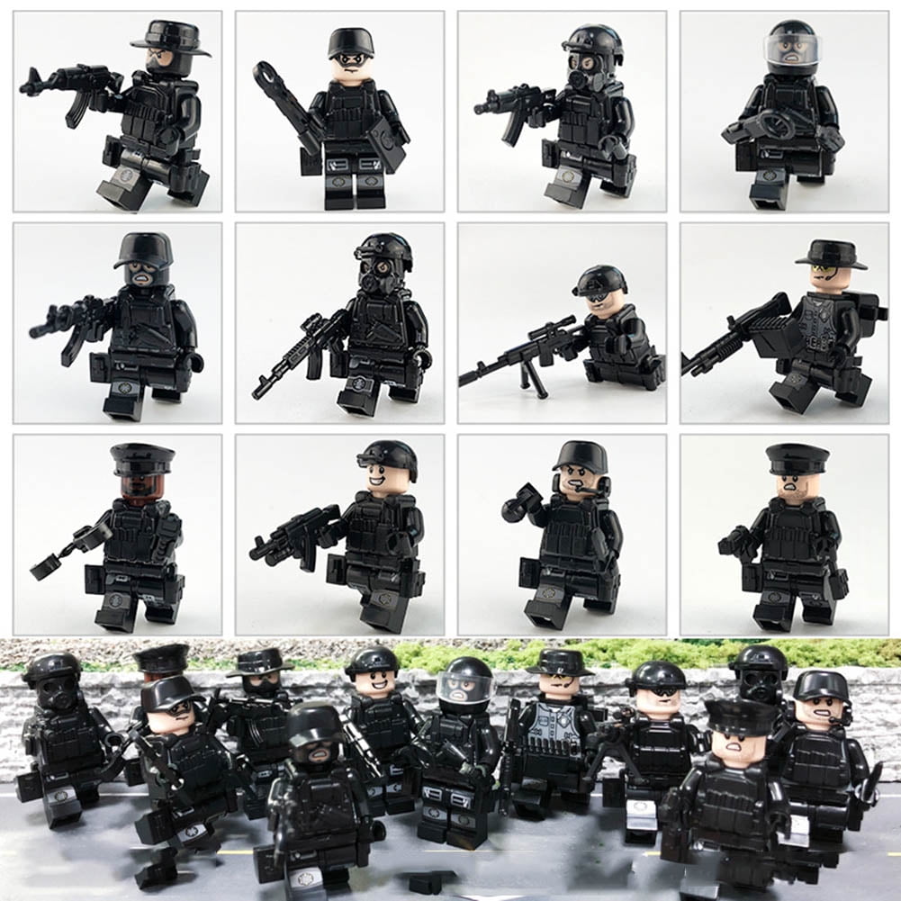 Officer Military Police Army Troops War SWAT Collection Toys Building Blocks 