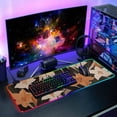 thumbnail image 6 of White Orange Flower Vintage RGB Gaming Mouse Pad Large Keyboard Mat Rubber Base 13 Light Modes, 6 of 6