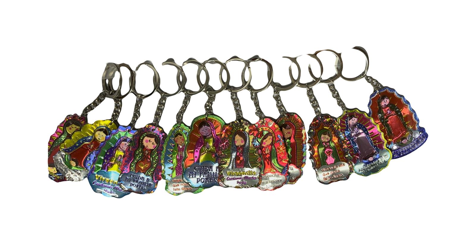 12PCs Our Lady of Guadalupe Communion Baptism Favors Keychain Bautizo Recuerdos Guadalupe Virgencita Keyring