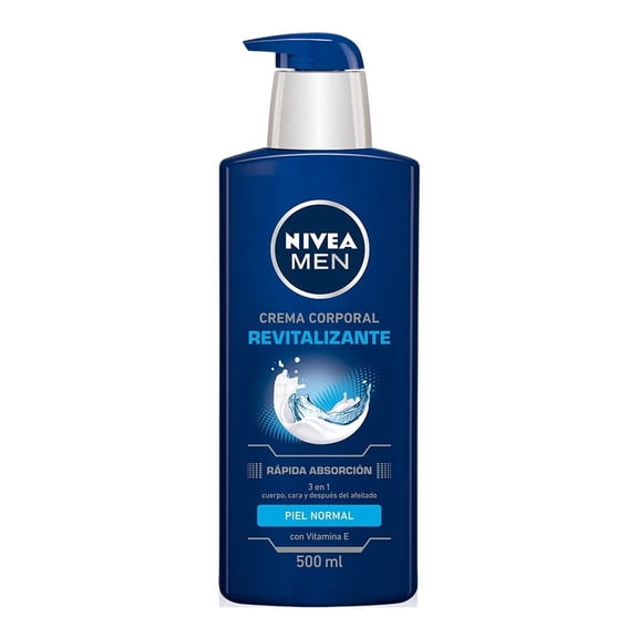 Crema corporal humectante NIVEA MEN 3 en 1 cuerpo, cara y después del afeitado revitalizante 500 ml