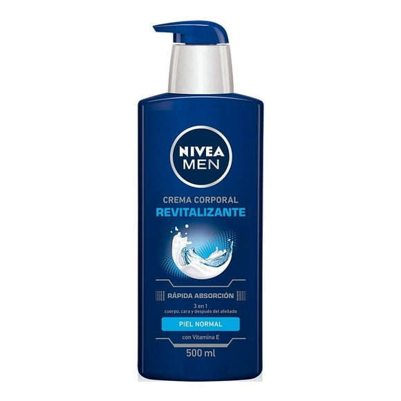 Crema corporal humectante NIVEA MEN 3 en 1 cuerpo, cara y después del afeitado revitalizante 500 ml
