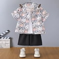 thumbnail image 2 of Faraee Toddler Boy Short Set 2 Piece Short Sleeve Button Down Shirt and Matching Casual Shorts Summer Beach Clothes Outfit Pink 12-18 Months, 2 of 5