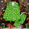 thumbnail image 2 of VBTAPA Button Down Pajama Set for Women Christmas Print 2 Piece Soft Comfy Pjs Sets Long Sleeve Sleepwear Loungewear Mint Green S, 2 of 8