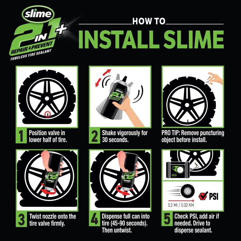 Slime 2-in-1 Plus Tubeless Tire Sealant, 12oz photo 8