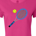 thumbnail image 4 of Inktastic Blue Tennis Racket and Ball Women's T-Shirt, 4 of 5
