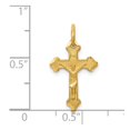 thumbnail image 3 of 14K Yellow Gold Charm Pendant Themed 22 mm 12 Inri Diamond-Cut Crucifix, 3 of 4